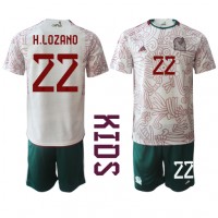 Mexiko Hirving Lozano #22 Vonkajší Detský futbalový dres MS 2022 Krátky Rukáv (+ trenírky)